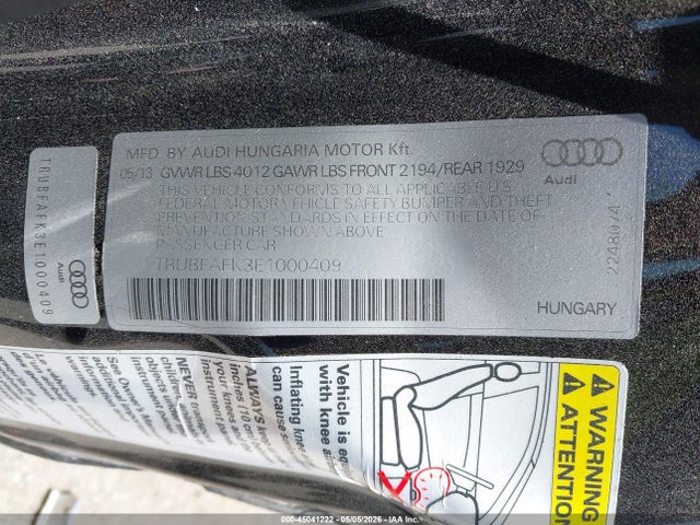 Продаж на аукціоні авто 2014 Audi Tt 2.0t, vin: TRUBFAFK3E1000409, номер лоту: 45041222