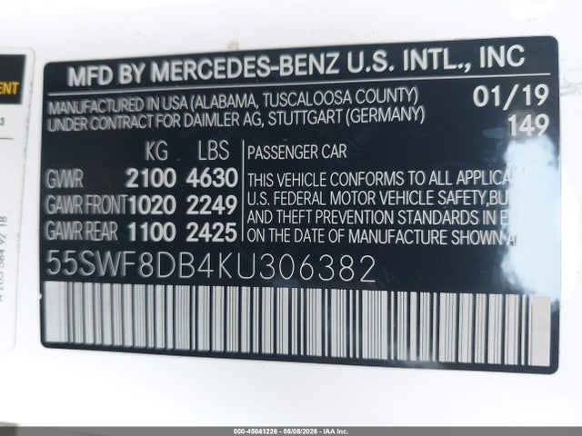Mercedes-Benz C 300 2019 55SWF8DB4KU306382 Image 9