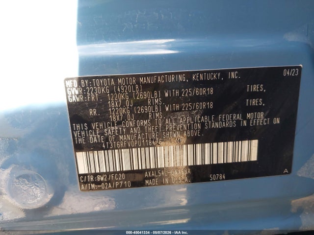 4T3T6RFV0PU118476 Toyota Rav4 Hybrid Se