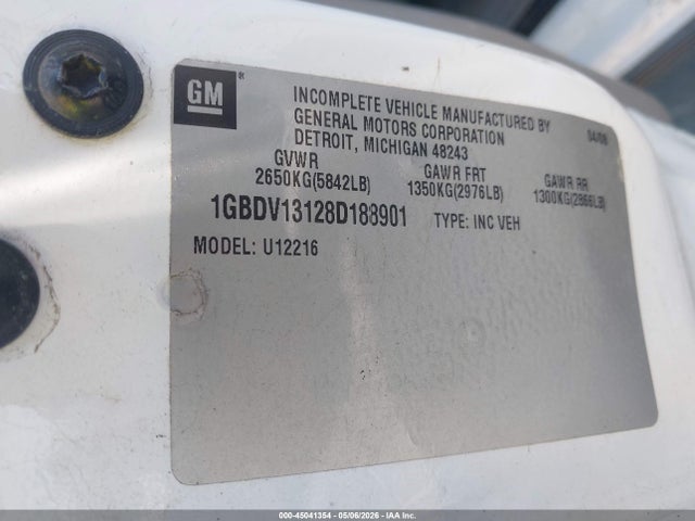 Продаж на аукціоні авто 2008 Chevrolet Uplander Cargo, vin: 1GBDV13128D188901, номер лоту: 45041354