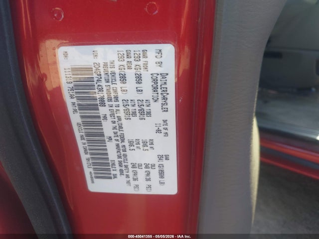 Aukcja sprzedaży 2003 Dodge Grand Caravan Ex, vin: 2D4GP74L43R170088, numer aukcji: 45041355