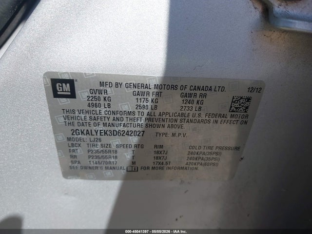 Продаж на аукціоні авто 2013 Gmc Terrain Denali, vin: 2GKALYEK3D6242027, номер лоту: 45041397