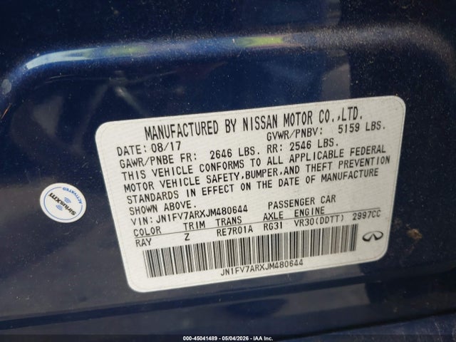 JN1FV7ARXJM480644 Infiniti Q50 3.0t Red Sport 400