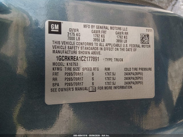 Aukcja sprzedaży 2012 Chevrolet Silverado 1500 Ls, vin: 1GCRKREA1CZ177891, numer aukcji: 45041516