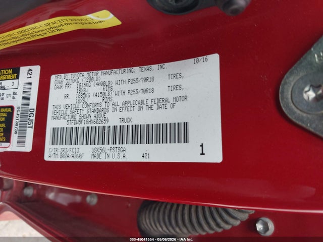 Aukcja sprzedaży 2017 Toyota Tundra Sr5 5.7l V8, vin: 5TFDW5F18HX602659, numer aukcji: 45041554