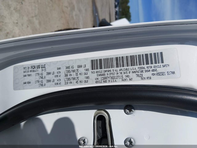Aukcja sprzedaży 2016 Ram 1500 Rebel, vin: 1C6RR7YT0GS127115, numer aukcji: 45041622