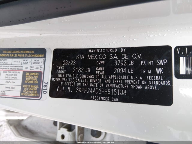KIA Forte Lxs 2023 3KPF24AD3PE615138 Image 9