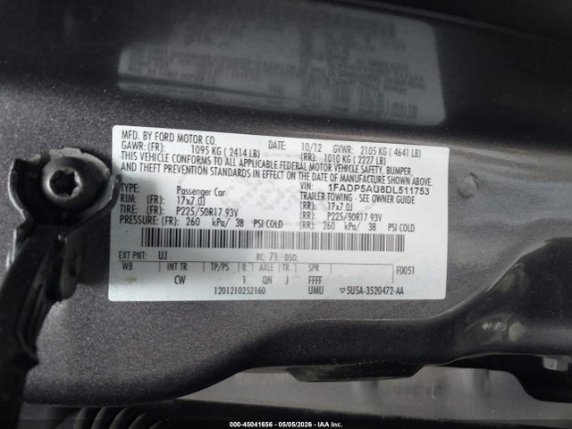 Aukcja sprzedaży 2013 Ford C-max Hybrid Se, vin: 1FADP5AU8DL511753, numer aukcji: 45041656