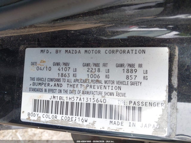 Продаж на аукціоні авто 2010 Mazda Mazda3 S Grand Touring, vin: JM1BL1H57A1315640, номер лоту: 45041668