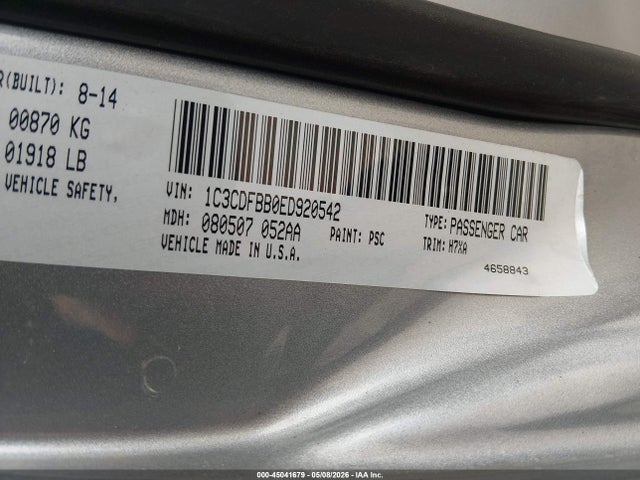 Продаж на аукціоні авто 2014 Dodge Dart Sxt, vin: 1C3CDFBB0ED920542, номер лоту: 45041679