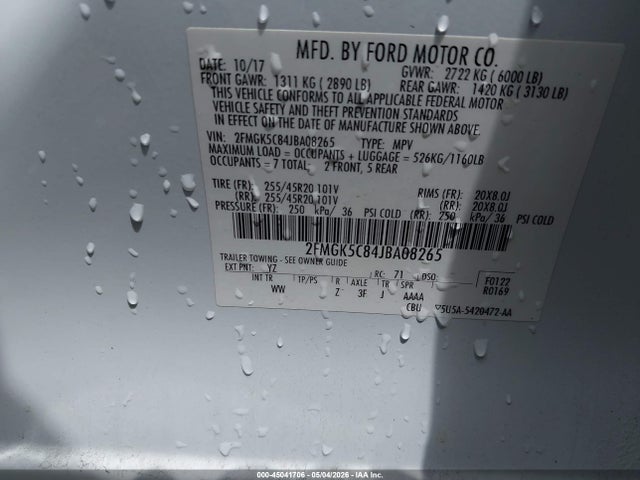 Ford FLEX SEL 2018 2FMGK5C84JBA08265 Image 9