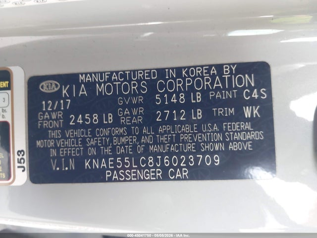 Продаж на аукціоні авто 2018 Kia Stinger Gt2, vin: KNAE55LC8J6023709, номер лоту: 45041750