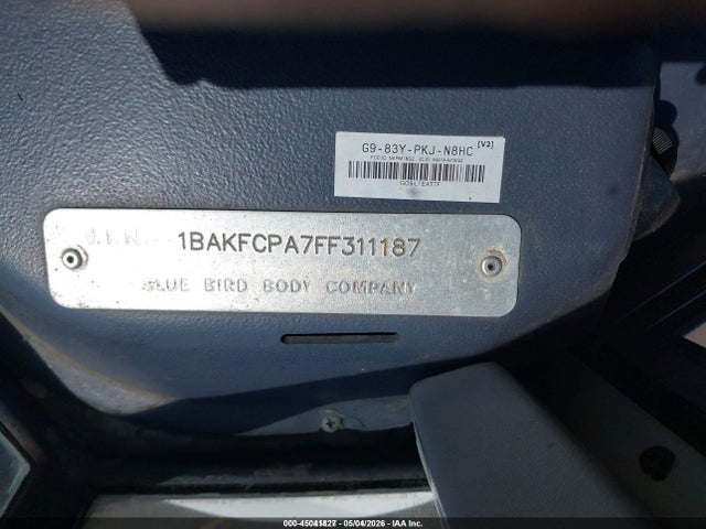 1BAKFCPA7FF311187 Blue Bird School Bus / Transit Bus