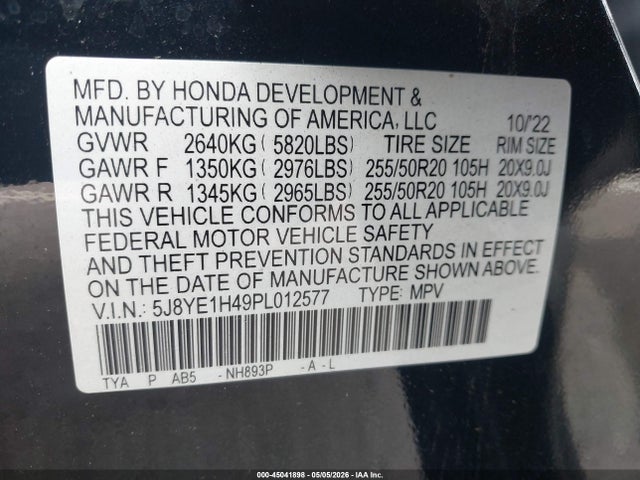 Aukcja sprzedaży 2023 Acura Mdx Technology Package, vin: 5J8YE1H49PL012577, numer aukcji: 45041898