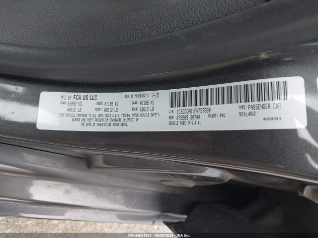 Продаж на аукціоні авто 2015 Chrysler 200 Limited, vin: 1C3CCCAB1FN757690, номер лоту: 45041903