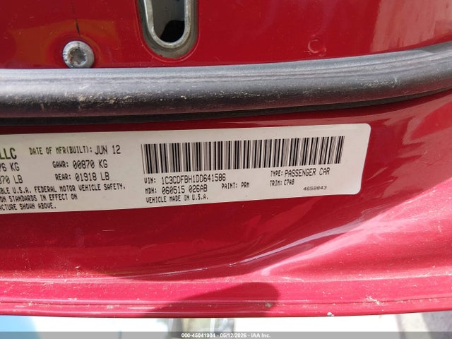 Продаж на аукціоні авто 2013 Dodge Dart Rallye, vin: 1C3CDFBH1DD641586, номер лоту: 45041904