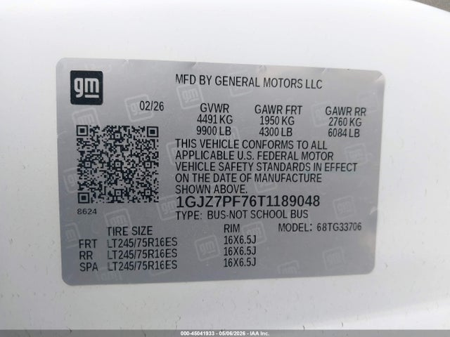 1GJZ7PF76T1189048 GMC Savana Passenger 3500 Extended Wheelbase