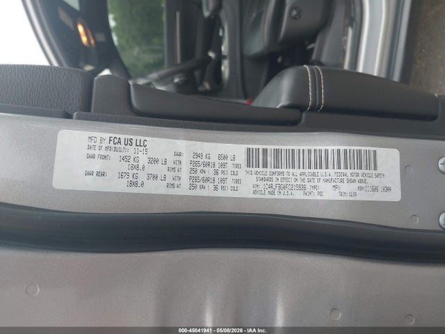 45041941 :رقم المزاد ، 1C4RJFBG0FC215936 vin ، 2015 Jeep Grand Cherokee Limited مزاد بيع