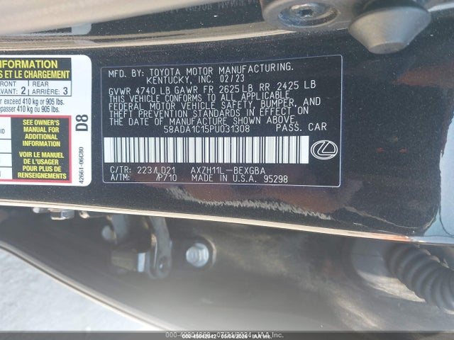 Lexus ES 300H 2023 58ADA1C15PU031308 Image 25