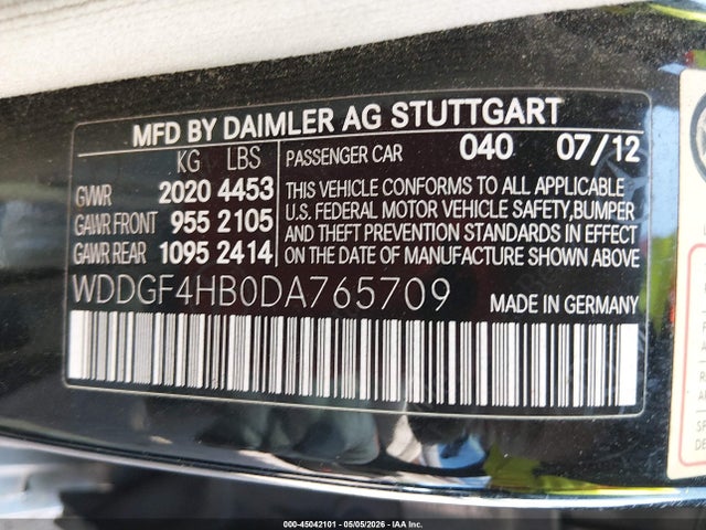 Продажа на аукционе авто 2013 Mercedes-benz C 250 Luxury/sport, vin: WDDGF4HB0DA765709, номер лота: 45042101