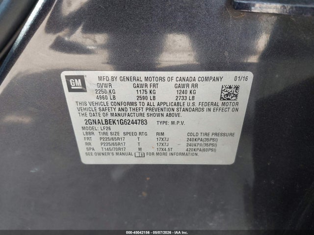 2GNALBEK1G6244783 Chevrolet EQUINOX LS