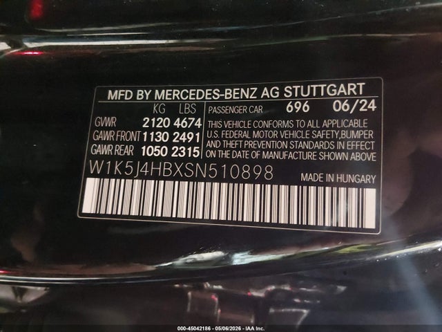 45042186 :رقم المزاد ، W1K5J4HBXSN510898 vin ، 2025 Mercedes-benz Cla 250 Coupe 4matic مزاد بيع