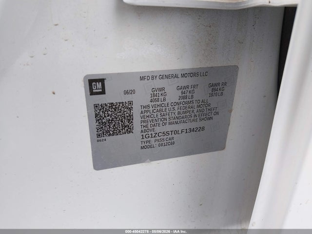 1G1ZC5ST0LF134228 Chevrolet Malibu Fwd 1fl