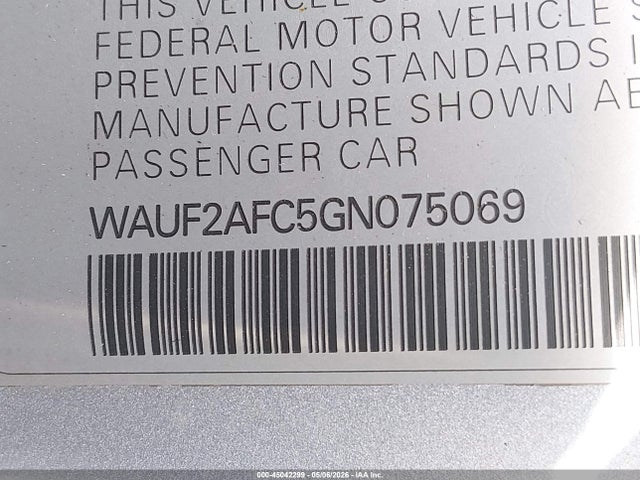 45042299 :رقم المزاد ، WAUF2AFC5GN075069 vin ، 2016 Audi S6 4.0t Premium Plus مزاد بيع