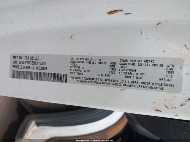3C6LRVDG8RE117229 RAM Promaster 2500 Tradesman High Roof 159 Wb W/pass Seat