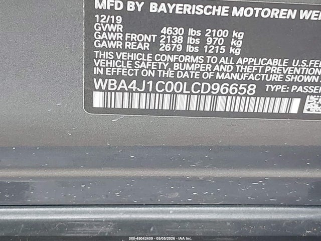 BMW 430i Gran Coupe 2020 WBA4J1C00LCD96658 Image 9