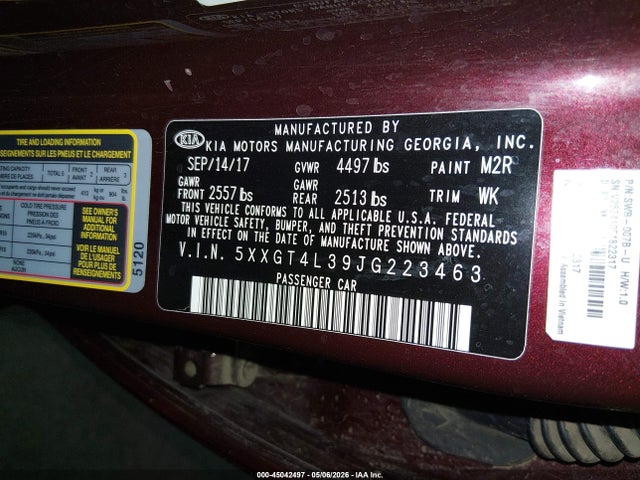 KIA Optima Lx 2018 5XXGT4L39JG223463 Image 9