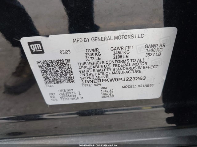 1GNERFKW0PJ223263 Chevrolet Traverse Fwd Ls