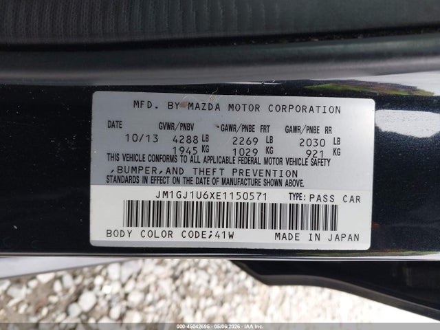 JM1GJ1U6XE1150571 Mazda Mazda6 I Sport