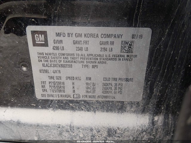 Продажа на аукционе авто 2019 Buick Encore Fwd Essence, vin: KL4CJCSM7KB869269, номер лота: 45042698