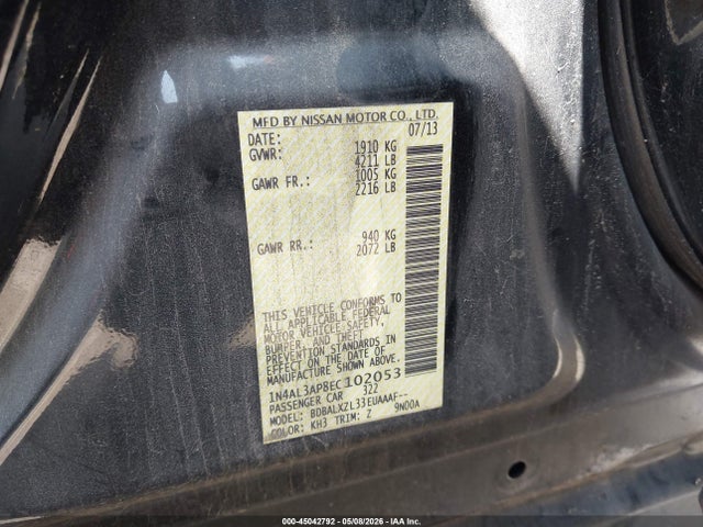 Nissan Altima 2.5 Sl 2014 1N4AL3AP8EC102053 Image 9