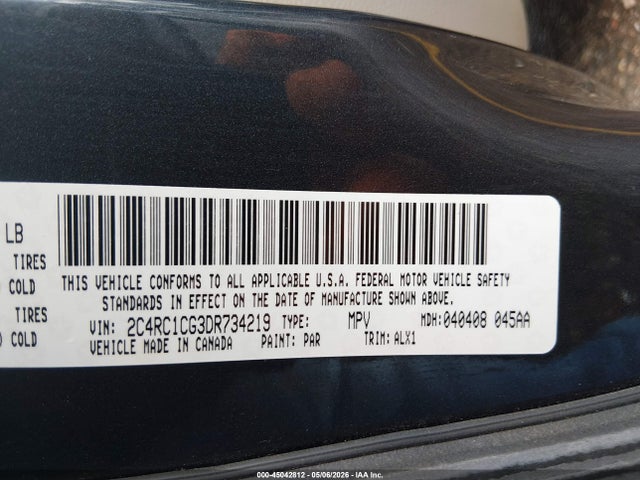Продаж на аукціоні авто 2013 Chrysler Town & Country Touring-l, vin: 2C4RC1CG3DR734219, номер лоту: 45042812