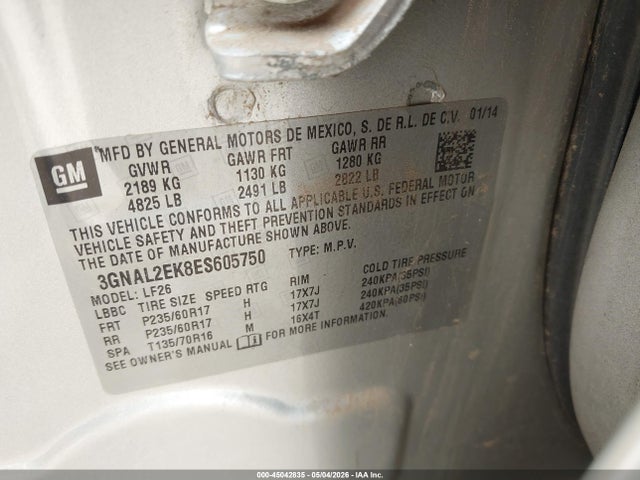 3GNAL2EK8ES605750 Chevrolet Captiva Sport 2ls
