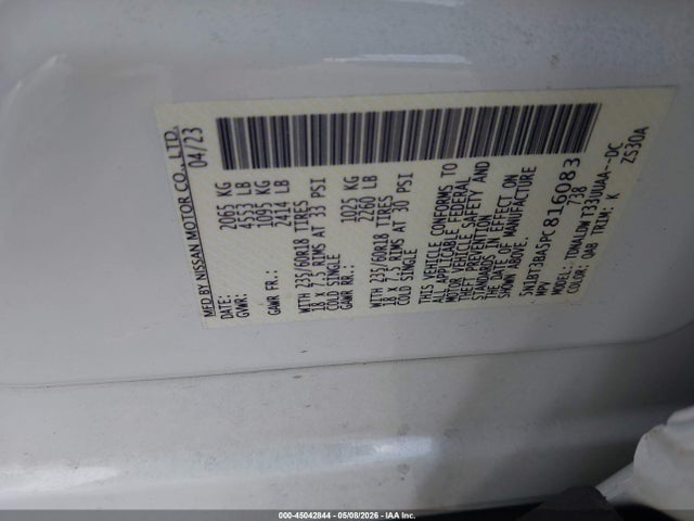 2023 Nissan Rogue Sv Fwd მანქანა იყიდება აუქციონზე, vin: 5N1BT3BA5PC816083, აუქციონის ნომერი: 45042844