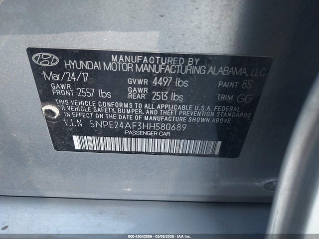 Hyundai Sonata 2017 5NPE24AF3HH580689 Image 9