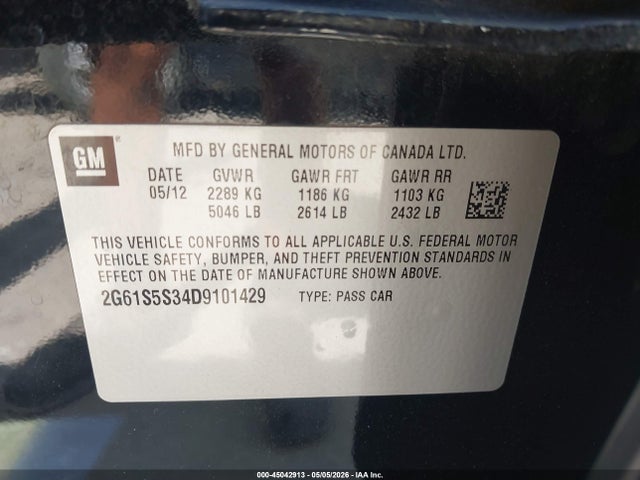 Продажа на аукционе авто 2013 Cadillac Xts Premium, vin: 2G61S5S34D9101429, номер лота: 45042913