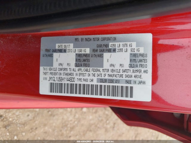 JM1GL1U58H1144600 Mazda Mazda6 Sport