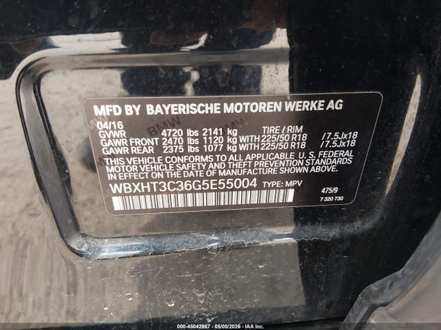 Продаж на аукціоні авто 2016 Bmw X1 Xdrive28i, vin: WBXHT3C36G5E55004, номер лоту: 45042967