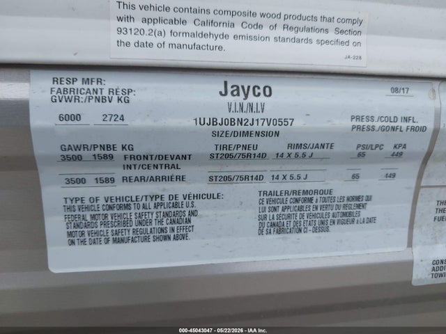 Jayco Jayfl184bh 2018 1UJBJ0BN2J17V0557 Image 9
