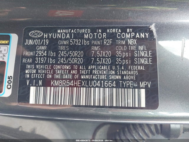 KM8R54HEXLU041664 Hyundai Palisade Limited