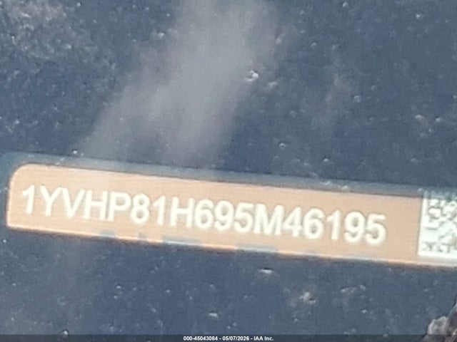 45043084 :رقم المزاد ، 1YVHP81H695M46195 vin ، 2009 Mazda Mazda6 I Sport مزاد بيع