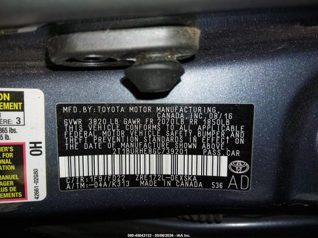 Toyota Corolla S Plus 2016 2T1BURHE8GC739201 Image 9