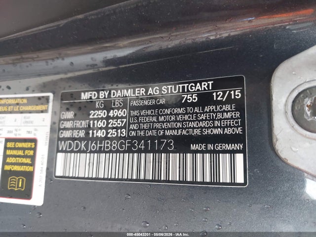 Продажа на аукционе авто 2016 Mercedes-benz E 400 4matic, vin: WDDKJ6HB8GF341173, номер лота: 45043201