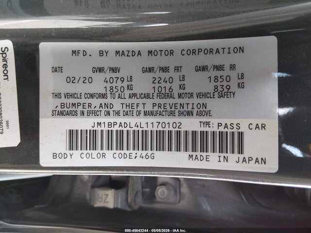 JM1BPADL4L1170102 Mazda Mazda3 Preferred Package