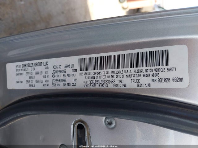 Продажа на аукционе авто 2014 Ram 2500 Lone Star, vin: 3C6UR5ML3EG231462, номер лота: 45043249