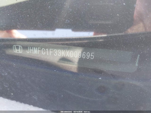 2019 Honda Civic Ex მანქანა იყიდება აუქციონზე, vin: JHMFC1F33KX009695, აუქციონის ნომერი: 45043252